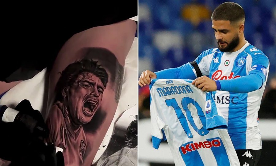 VIDEO/ Insigne bën tatuazh Maradonën