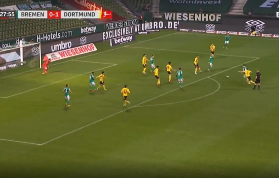 VIDEO/ Futbollisti i Werderit i shënon supergol Dortmundit