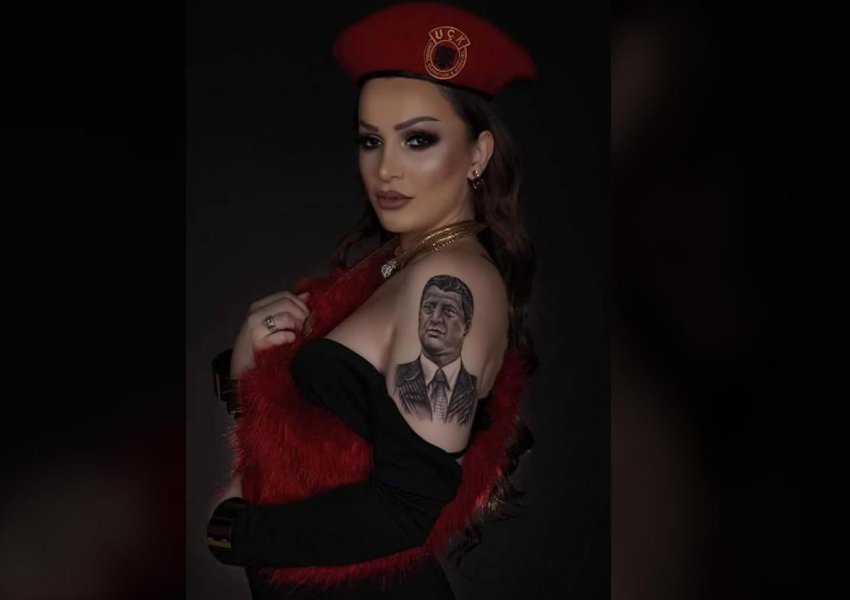 Pas aktakuzës, modelja që mban Thaçin tatuazh shkruan: Sot mu përmbys ëndërra...