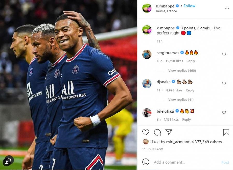 Shkëlqeu mbrëmë kundër Reims, Mbappe mesazh të veçantë në Instagram