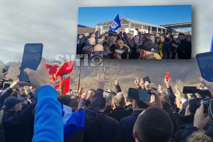 VIDEO/ Rrugës drejt Tropojës, pritje madhështore e Berishës në doganën e Qafë Morinës