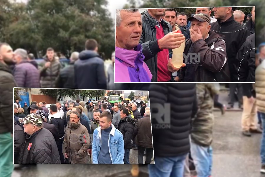 VIDEO-SYRI TV/ Shkodër, gurorja ndot ujin në Postribë, banorët e 5 fshatrave në protestë