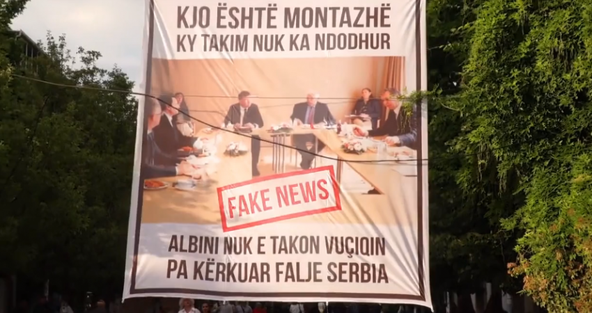 'Nuk ka ndodhur, është montazh', PSD realizon aksion për takimin e Kurtit me Vuçiqin
