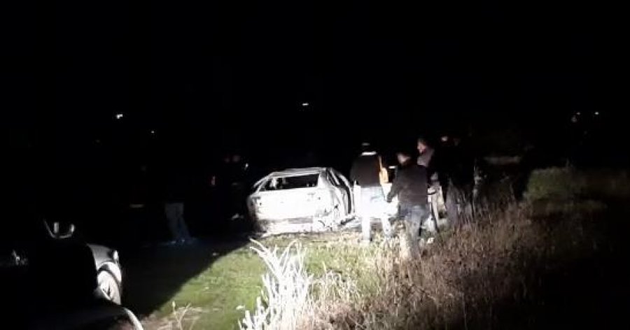 VIDEO/ Policia: 'Toyota' e djegur në Thumanë, me targa të vjedhura në Tiranë