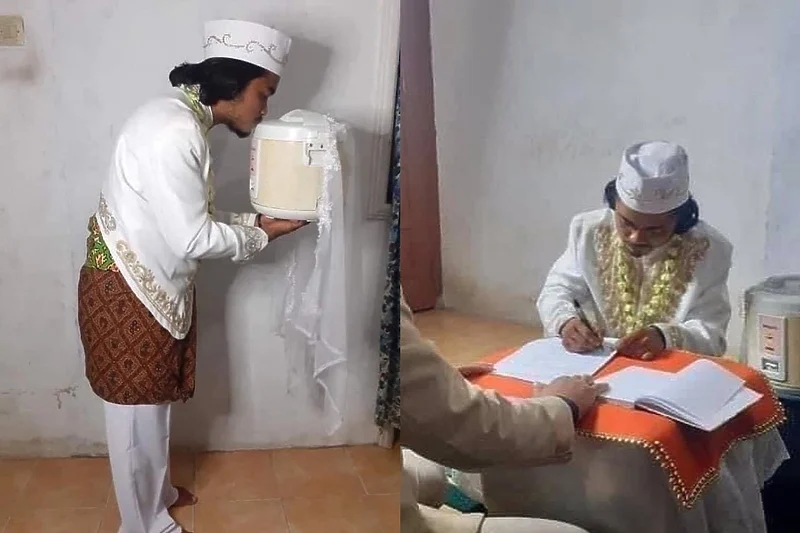 E rrallë: Indoneziani martohet me një tenxhere me oriz, divorcohet pas katër ditësh 