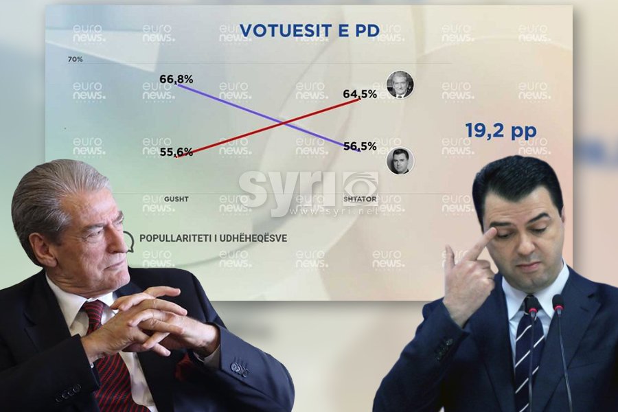 SONDAZHET/ 65 % e votuesve dhe 75 % e anëtarëve të PD mbështesin Berishën