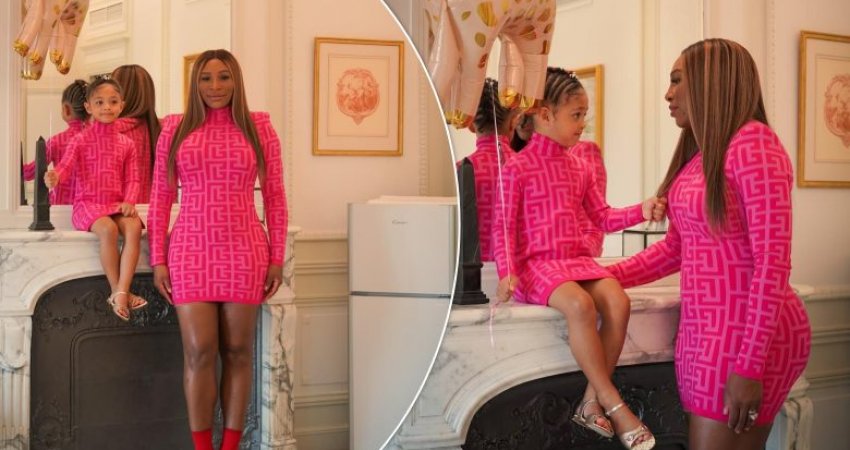Serena Williams dhe vajza e saj 4 vjeçare kombinohen me fustane rozë Balmain