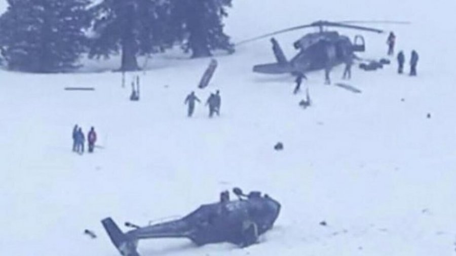 VIDEO/ Rrëzohen dy helikopterë Black Hawk të Gardës Kombëtare gjatë një stërvitje ushtarake