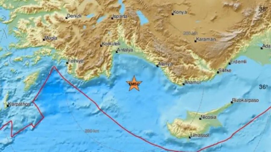 Tërmeti 5.2 ballë trondit Antalian e Turqisë