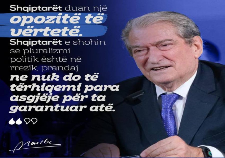 FOTOLAJM/ ‘Pluralizmi në rrezik’, Berisha: Shqiptarët duan opozitë të fortë, nuk tërhiqemi para asgjëje...