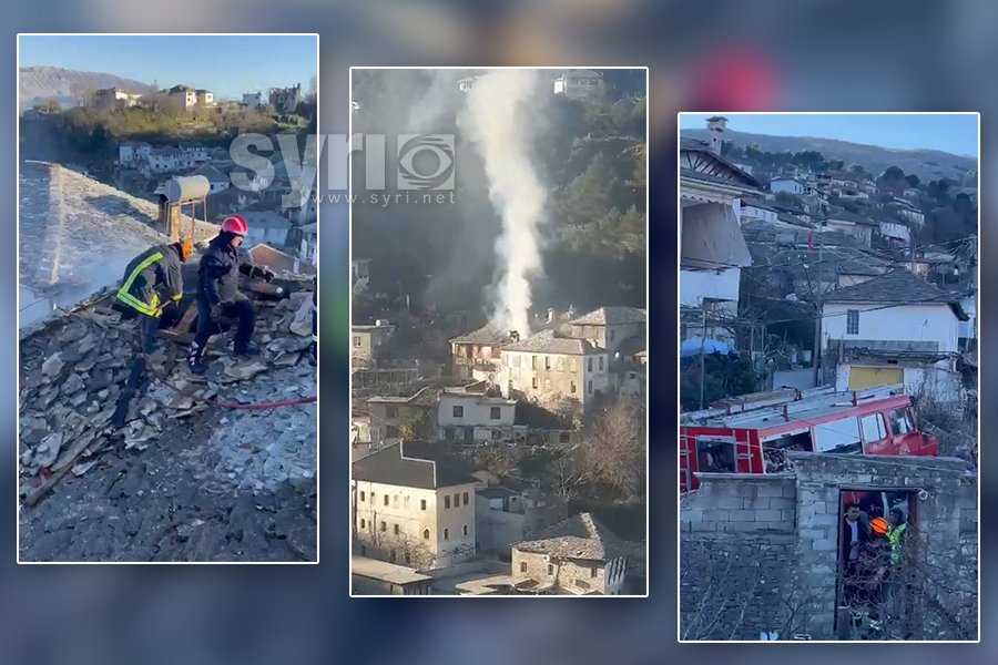 VIDEO/ Përfshihet nga flakët një shtëpi në Gjirokastër