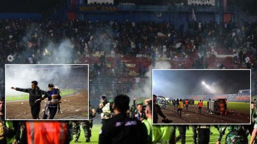 VIDEO/ Përleshje masive mes tifozëve dhe policisë në stadium, 174 të vdekur