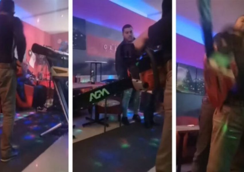 VIDEO/ Çmenduri në Serbi, burri hyn në një klub nate me motorsharrë