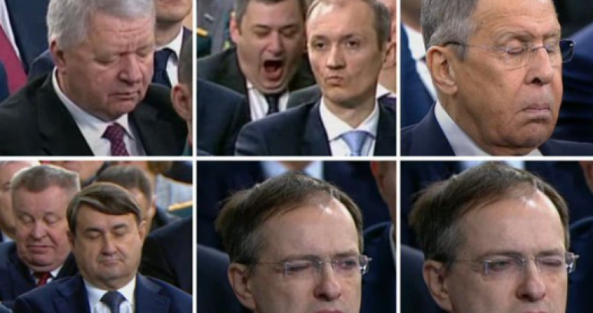 'Të lodhur, të zhgënjyer…' – fytyrat e njerëzve të Putinit derisa udhëheqësi rus mbajti një fjalim