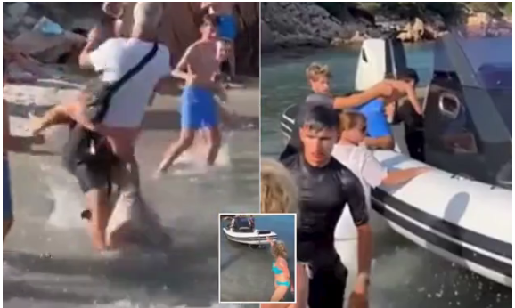 Video/ Bashkëshorti hakmerret ndaj drejtuesit të barkës që i shtyu gruan kur ndaloi në breg për të marrë të ftuarit e jahtit në Sardenja