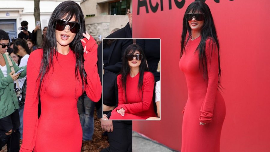 Kylie Jenner merr vëmendje në Javën e Modës në Paris e veshur e tëra në të kuqe