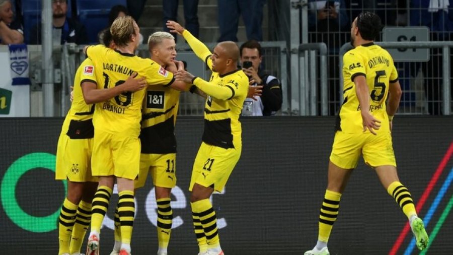 Dortmund vuan, por triumfon në transfertën e Hoffenheim dhe merr kreun e Bundesliga-s