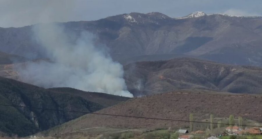Vatër masive zjarri në Bulqizë, digjet masivi pyjor, flakët i drejtohen banesave të fshatit