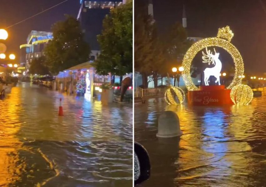 Përmbytje në Shkodër, shumë rrugë kthehen në ‘liqen’