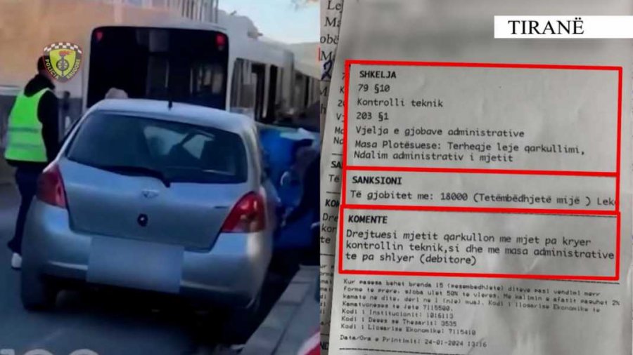 Parkoi gabim dhe pengoi kalimin e autobusit, 18 mijë lekë gjobë shoferit në Tiranë