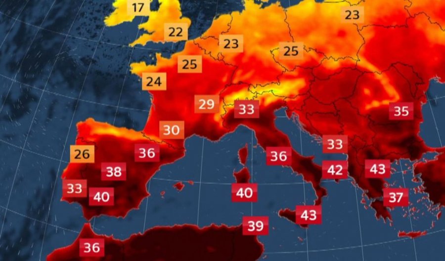 Europa ‘digjet’ nga i nxehti afrikan/ Ja shtetet që po përballen me temperaturat ekstreme