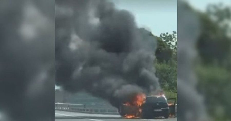 Përfshihet nga flakët makina në autostradën Laç-Fushë Krujë, dalin detajet e para