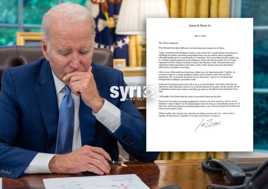 Letra/ Joe Biden tërhiqet nga gara presidenciale në SHBA  