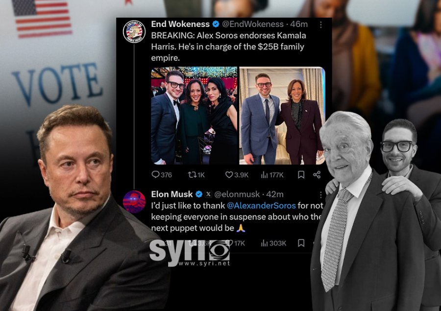 Elon Musk e quan Kamala Harris ‘kukulla e Sorosit’