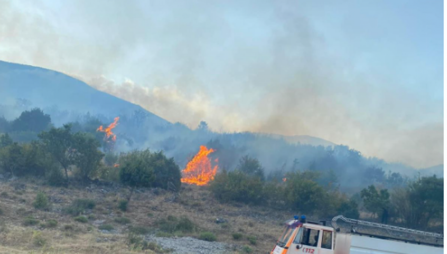 Zjarr në Malësinë e Madhe, era favorizon flakët, rrezikohen zonat e banuara