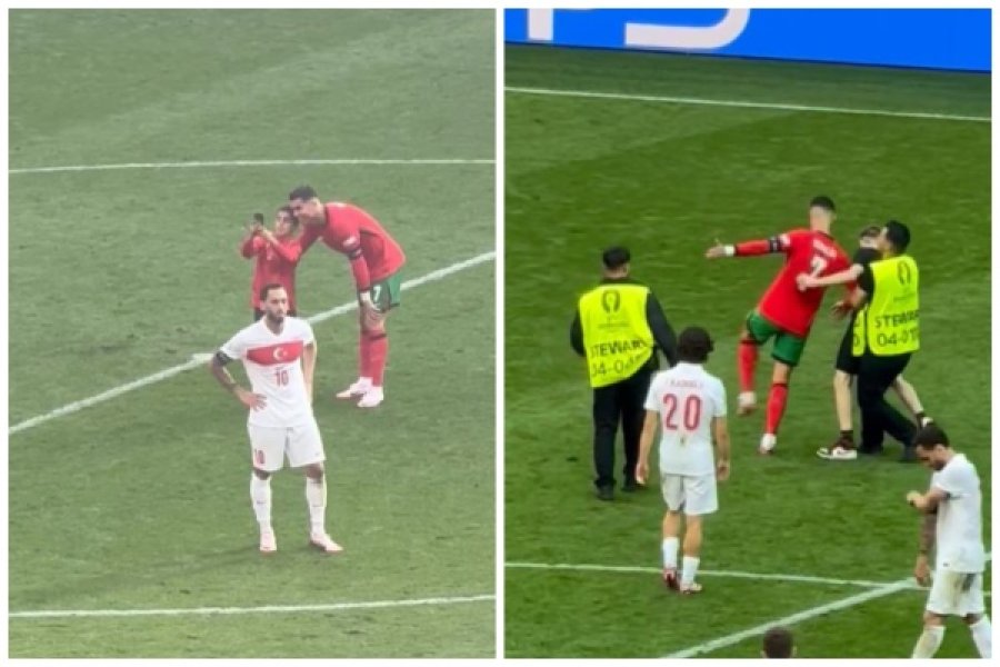 VIDEO/ Tifozët portugez thyejnë rregullat e sigurisë për një selfie me Ronaldon