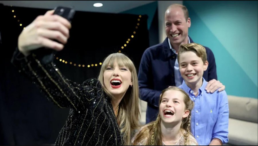 Princi William me fëmijët fansa të Taylor Swift, pozojnë me artisten pas mbarimit të koncertit