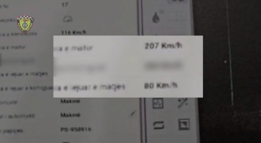 Çmenduri, kapet shoferi me 207 km/h në orë, e pëson keq nga policia